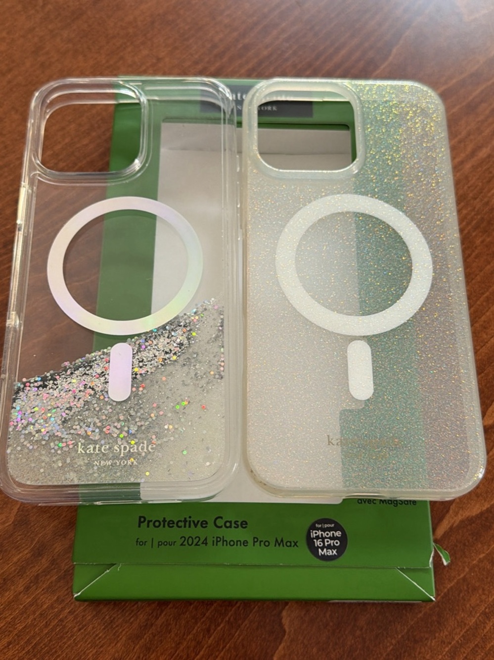 kate spade Clear Glitter MagSafe iPhone Case - Iridescent Silver